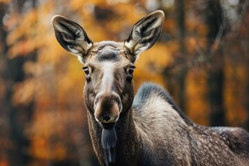Fototapeta premium A Moose portrait in Nature with a Shallow Depth of Field