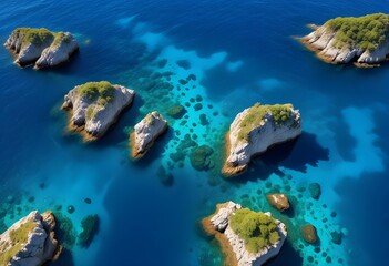 Obraz premium Beautiful beach scenery, high angle view of the sea