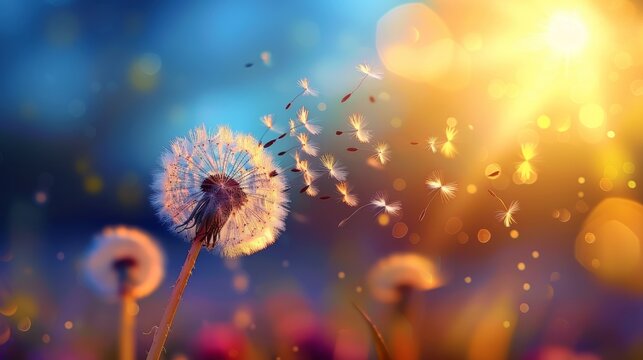 Dandelion Seed Floating in the Wind - Change and Adaptability