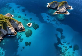 Obraz premium Beautiful beach scenery, high angle view of the sea