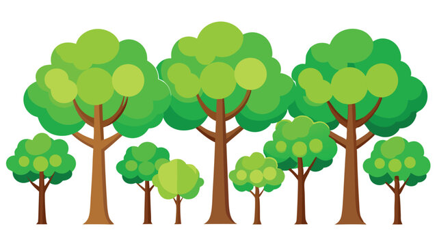 Trees collection in flat style