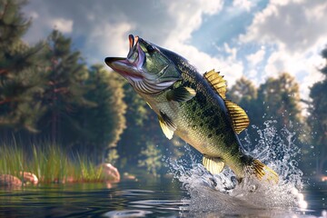 a fish jumping out of water