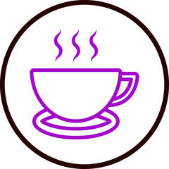 Tea Vector Line Purple Circle Black