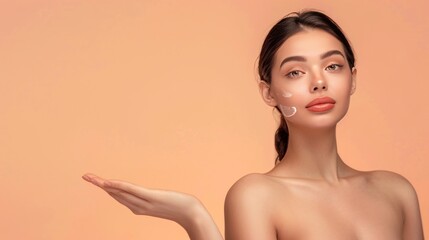 Obraz premium a woman with a lotion on her face