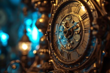 Obraz premium A man standing in front of a spiral in the sky, looking up in awe, Time machine indulged in the world of unknown, AI generated