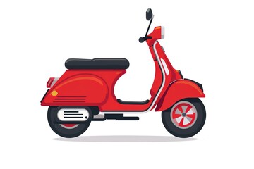 Red scooter isolated.