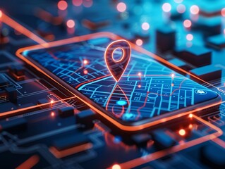 a cellphone with a map on it