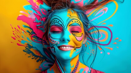 Joyful Transformation A Vibrant Contrast of Real and Imagined Selves