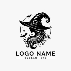 magic witch hat vector logo