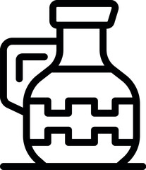 Traditional clay jug with a narrow neck containing water being an important part of ancient culture