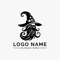 magic witch hat vector logo