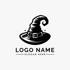 magic witch hat vector logo