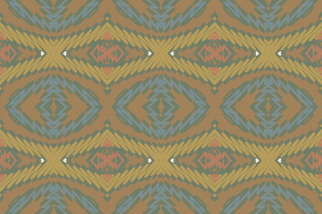 Seamless Ethnic Pattern Design. Ethnic Oriental Ikat Pattern Traditional Design. Ethnic Oriental Pattern Traditional Design for Background, Carpet, Clothing, Wrapping, Fabric, Embroidery