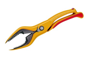 Obraz premium New manual, steel shears for metal, isolated on a white background.