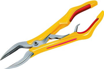 New manual, steel shears for metal, isolated on a white background.