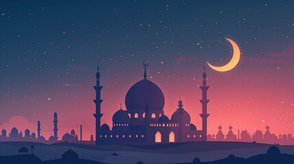 An illustration of a beautiful mosque