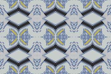 Seamless Ethnic Pattern Design. Ethnic Oriental Ikat Pattern Traditional Design. Ethnic Oriental Pattern Traditional Design for Background, Carpet, Clothing, Wrapping, Fabric, Embroidery