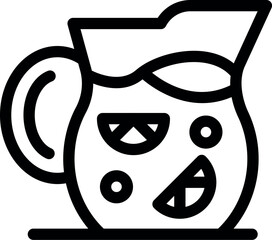 Refreshing summer drink icon featuring a pitcher of detox water with lemon and lime slices