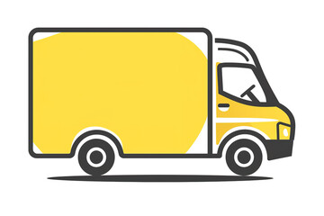 Isometric delivery truck icon 3D isolated on white background. 