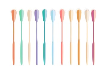 Colorful cotton earbuds, illustration on a white background.