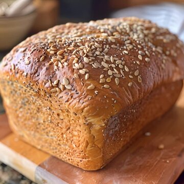 Homemade wheat bread with grains and seeds