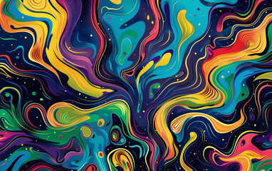Obraz premium A psychedelic pattern of swirling colors and shapes, reminiscent of the trippy visuals associated with psychedelics neon light spheres.