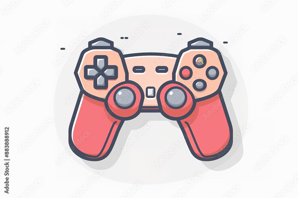 Wall mural illustration of video game controller icon .