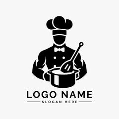 man chef or cook vector logo
