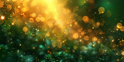Obraz premium キラキラした黄色と緑色の背景素材