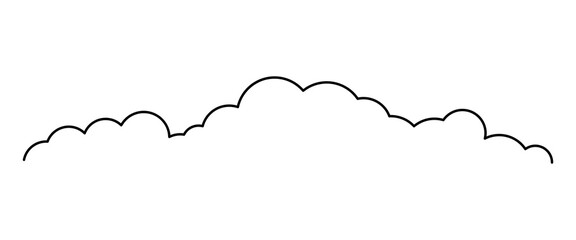 Fototapeta premium cloud line shape, graphic clouds outline, clouds lined, cloudy line simple