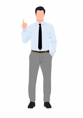 Businessman in formal attire. Energetic, successful, handsome, ambitious corporate employee on isolated white background. 