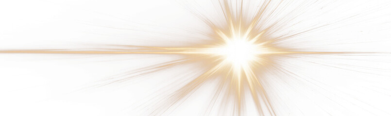 Bright starburst light effect on transparent background, cutout, png