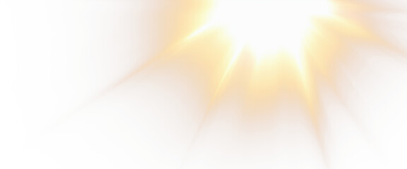 Obraz premium Bright sunlight with radiant beams illuminating the scene isolate on transparent background, cutout, png