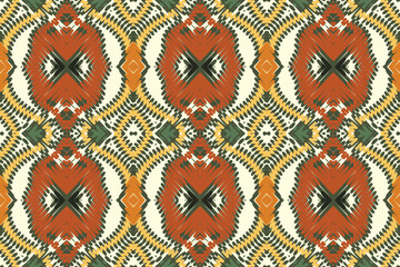 Seamless Ethnic Pattern Design. Ethnic Oriental Ikat Pattern Traditional Design. Ethnic Oriental Pattern Traditional Design for Background, Carpet, Clothing, Wrapping, Fabric, Embroidery