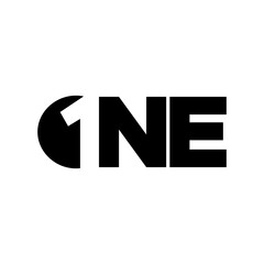 simple number one text logo vector