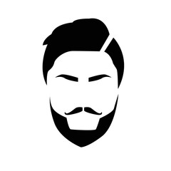 man haircut style silhouette logo template