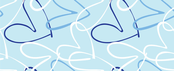 abstract vintage geometric texture heart decorative element background allover seamless pattern design illustration in blue teal white color combination digital home textile and apparels