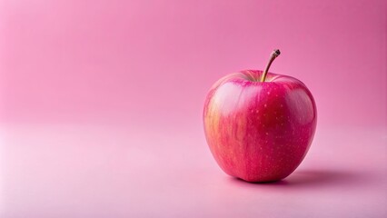 Pink apple on pink pastel background, minimalist concept, pink, apple, pastel, background, minimalist, soft, fruit, healthy, organic