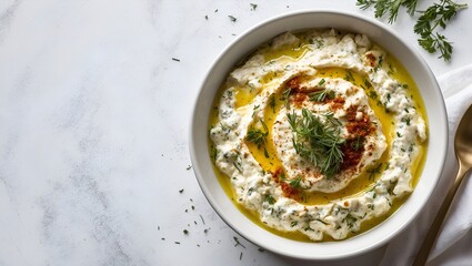 Homemade Feta cheese dip with Herbs and Spices