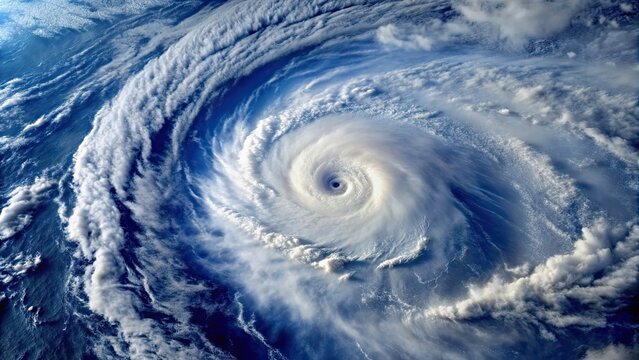 A detailed formation of a cyclone , storm, weather, wind, atmospheric pressure, satellite image, meteorology