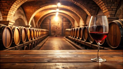 Fototapeta premium Red wine tasting in an historic cellar , red wine, tasting, cellar, vintage, ambiance, traditional, aged