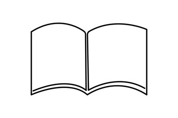 Continuous One line drawing of open book isolated outline vector art illustration