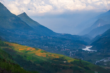 View of Sapa Town, Lao Cai Province, North Vietnam. Ideal place for hiking and trekking.