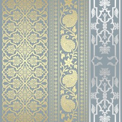 wedding card design, traditional paisley floral pattern , royal India	