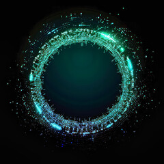 A Digital Realm of Binary Code Shimmering in Green Hues