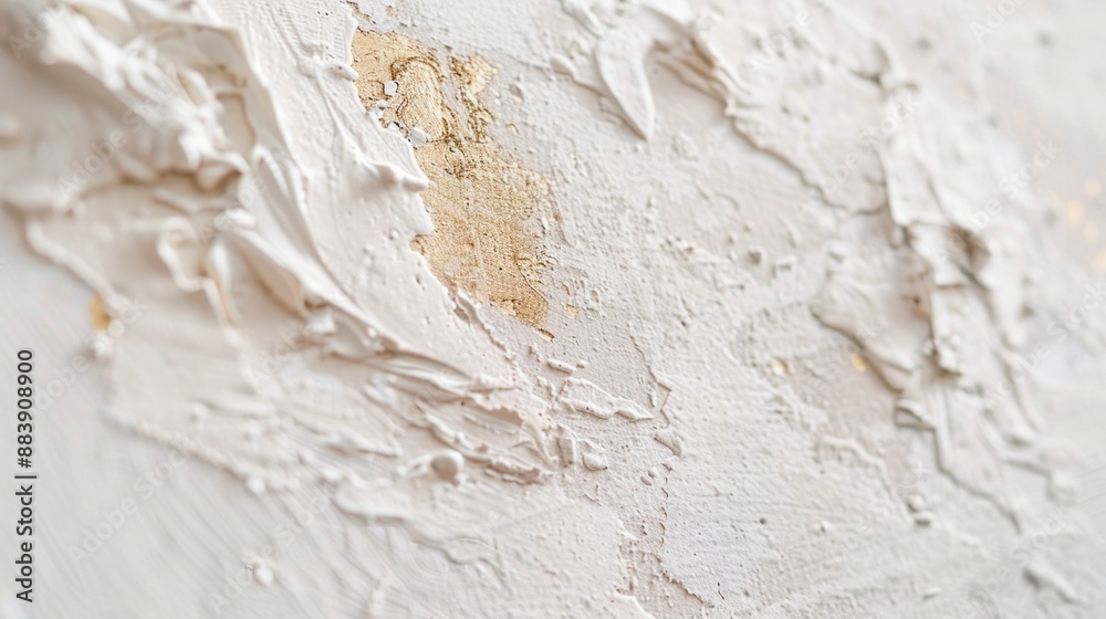 Poster A close-up image captures the delicate strokes of a paintbrush on textured paper. The artist has used a creamy white paint, creating a sense of depth and dimension. 