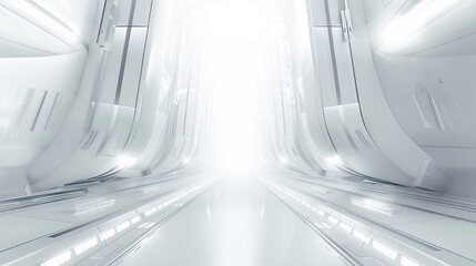 Obraz premium 3D rendering. Abstract background with abstract curved landscape. White wavy shapes, wavy, architectural abstraction banner template, modern blurred curves.