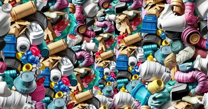 Animation loop parallax garbage background. 