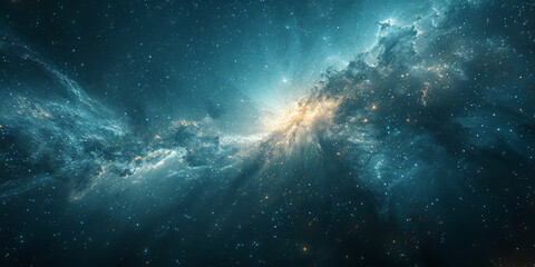 Fototapeta premium 宇宙に輝く星々と光の背景