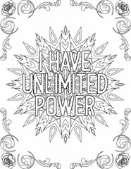 Printable mandala coloring page for kids and adults with motivational words for self love and self care. it helps to struggle against life to enjoy the tough journey
